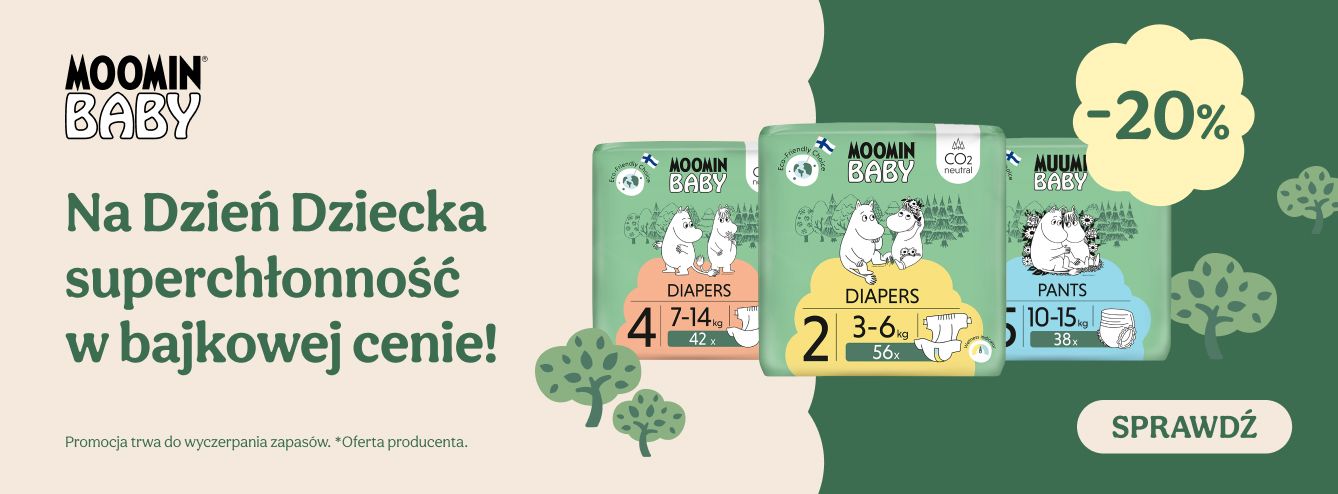 Pieluszki Moomin Baby 20% taniej