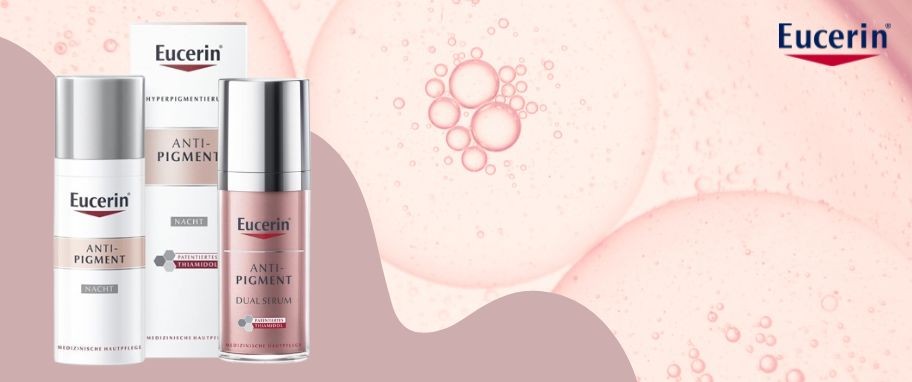 Arykuł banner - Eucerin Anti-Pigment: kremy i sera na przebarwienia. Poznaj Eucerin Anti-Pigment: serum o podw&oacute;jnym działaniu przeciw przebarwieniom, kremy na noc i na dzień oraz inne kosmetyki redukujące przebarwienia