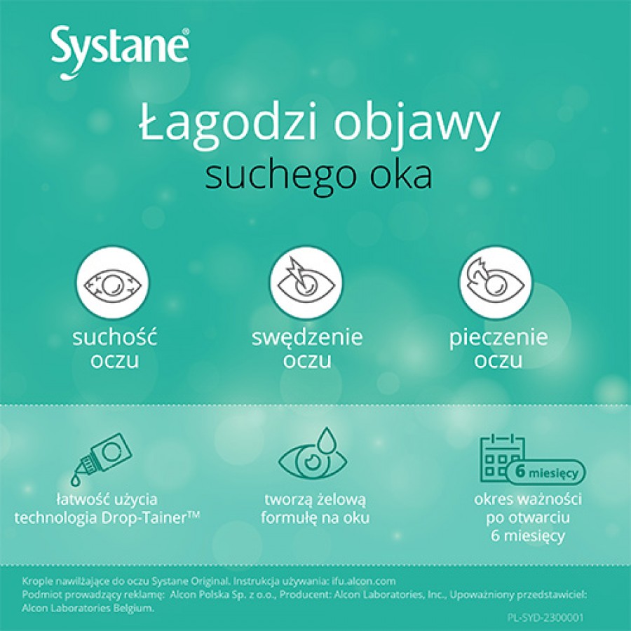 Miniaturka artykułu - #1 SYSTANE ORIGINAL krople do oczu, 10ml