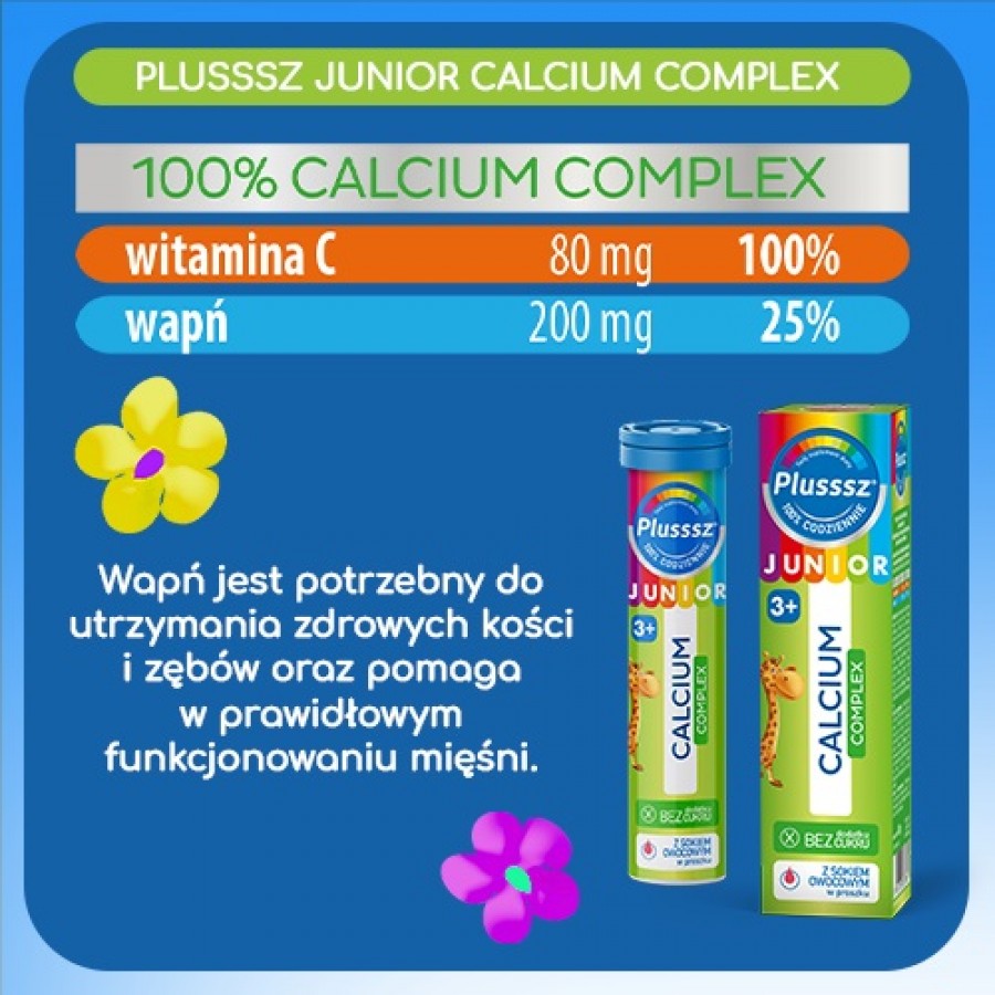 Miniaturka artykułu - #1 PLUSSSZ JUNIOR CALCIUM COMPLEX, 20 tabl.