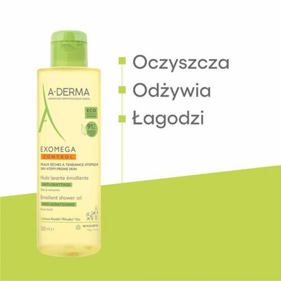 Zdjęcie produktu - 1 A-DERMA Exomega Control Olejek emolient pod prysznic, 500ml
