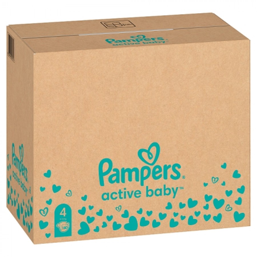 Miniaturka artykułu - #0 Pampers Active Baby Pieluszki dla dzieci, rozmiar 4, 180 szt.