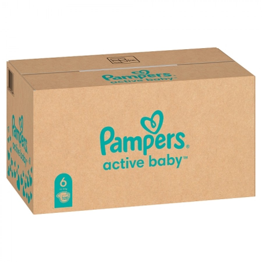 Zdjęcie produktu - 4 Pampers Active Baby rozmiar 6, 128 pieluszek