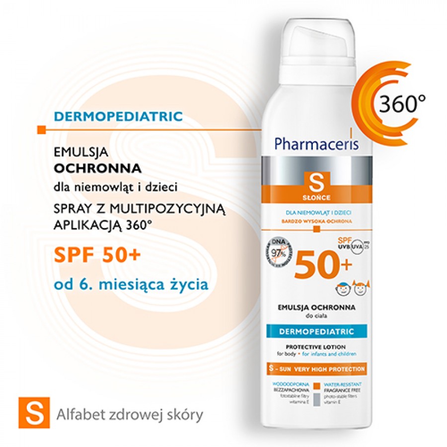 Miniaturka artykułu - #0 PHARMACERIS S Emulsja ochronna dla niemowląt i dzieci BARDZO WYSOKA OCHRONA SPF 50+, 150 ml