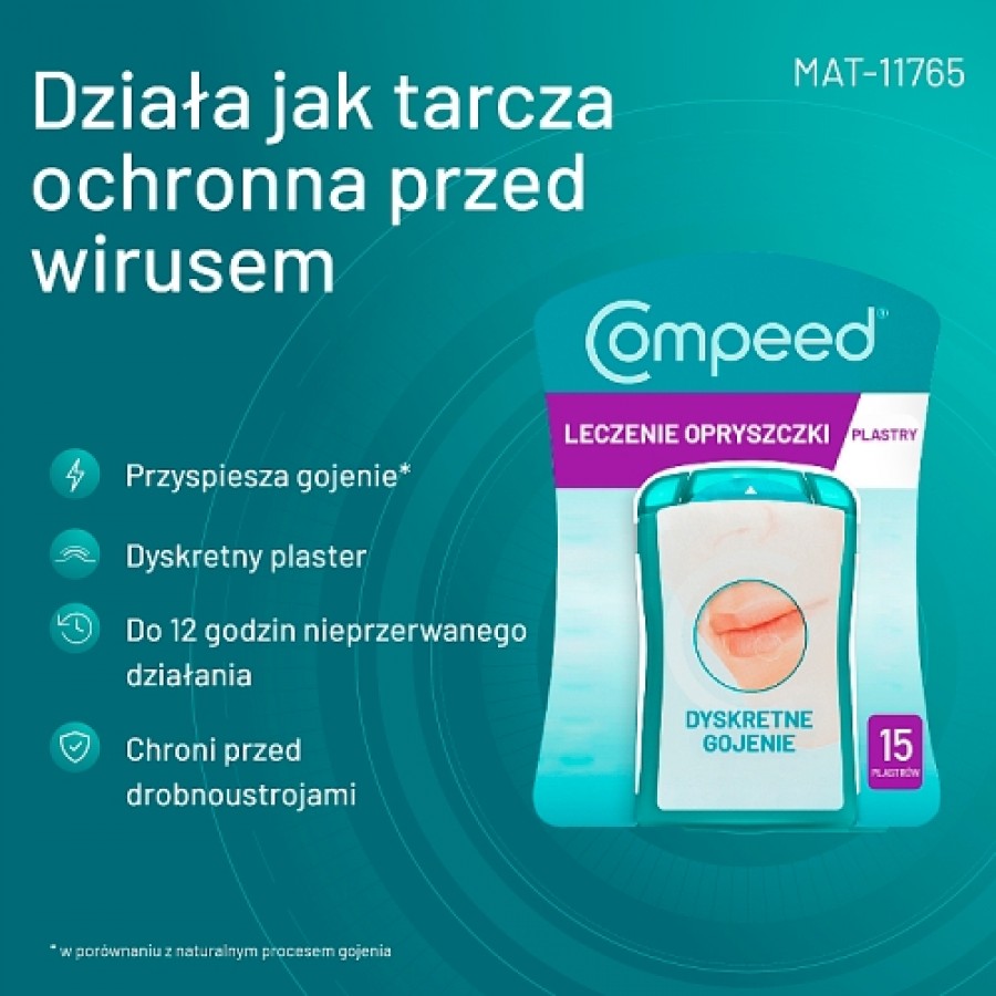 Miniaturka artykułu - #1 Compeed Dyskretny plaster na opryszczkę, 15 szt.