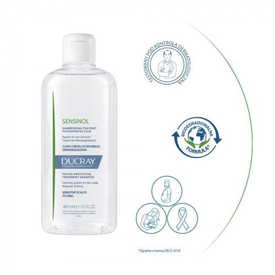 Miniaturka artykułu - #0 DUCRAY SENSINOL Szampon ochrona fizjologiczna, 400ml