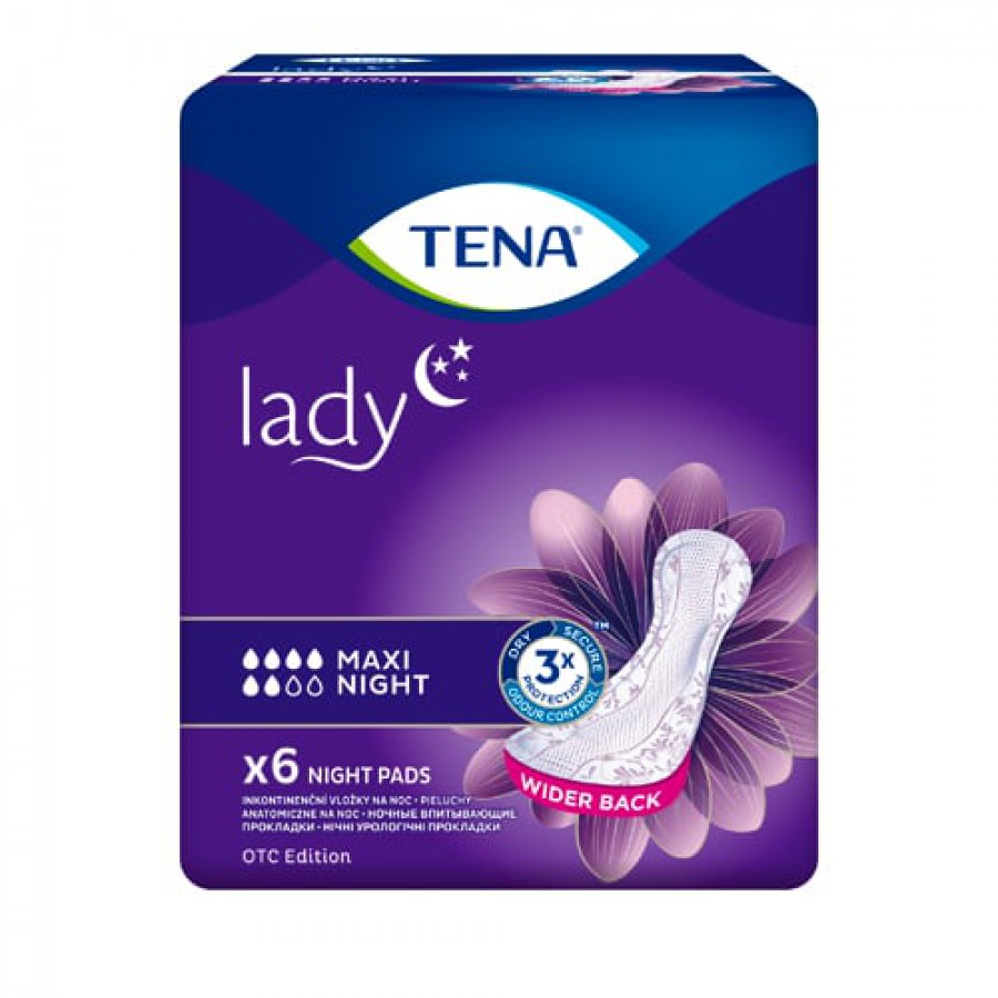 Miniaturka artykułu - #0 TENA Lady Maxi Night pieluchy anatomiczne, 6 szt.