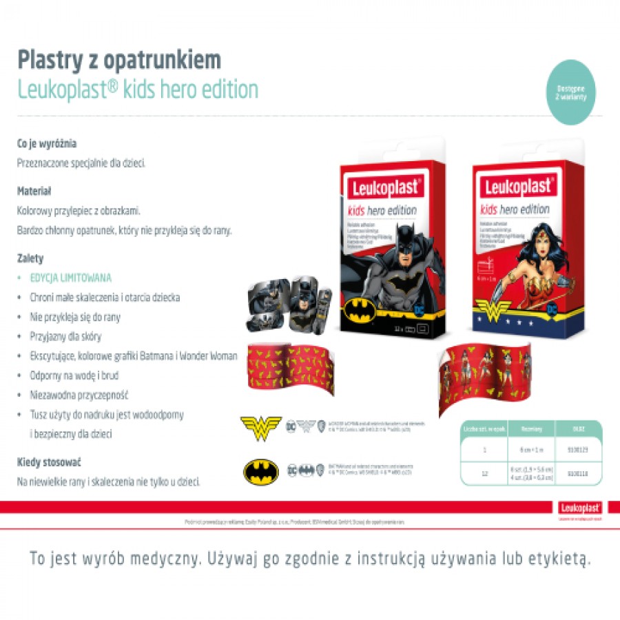 Miniaturka artykułu - #1 Leukoplast KIDS Hero Edition Plastry, 12 szt.