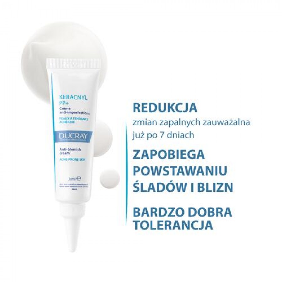Miniaturka artykułu - #1 DUCRAY KERACNYL PP+ Krem przeciw niedoskonałościom, sk&oacute;ra trądzikowa, 30 ml