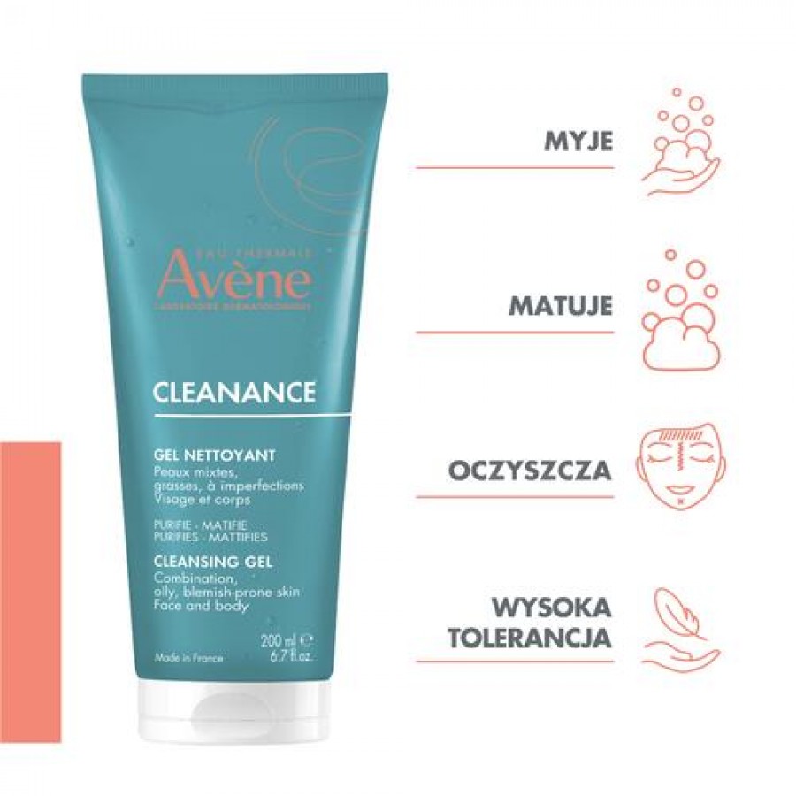 Miniaturka artykułu - #0 AVENE CLEANANCE Żel oczyszczający, matujący, 200ml