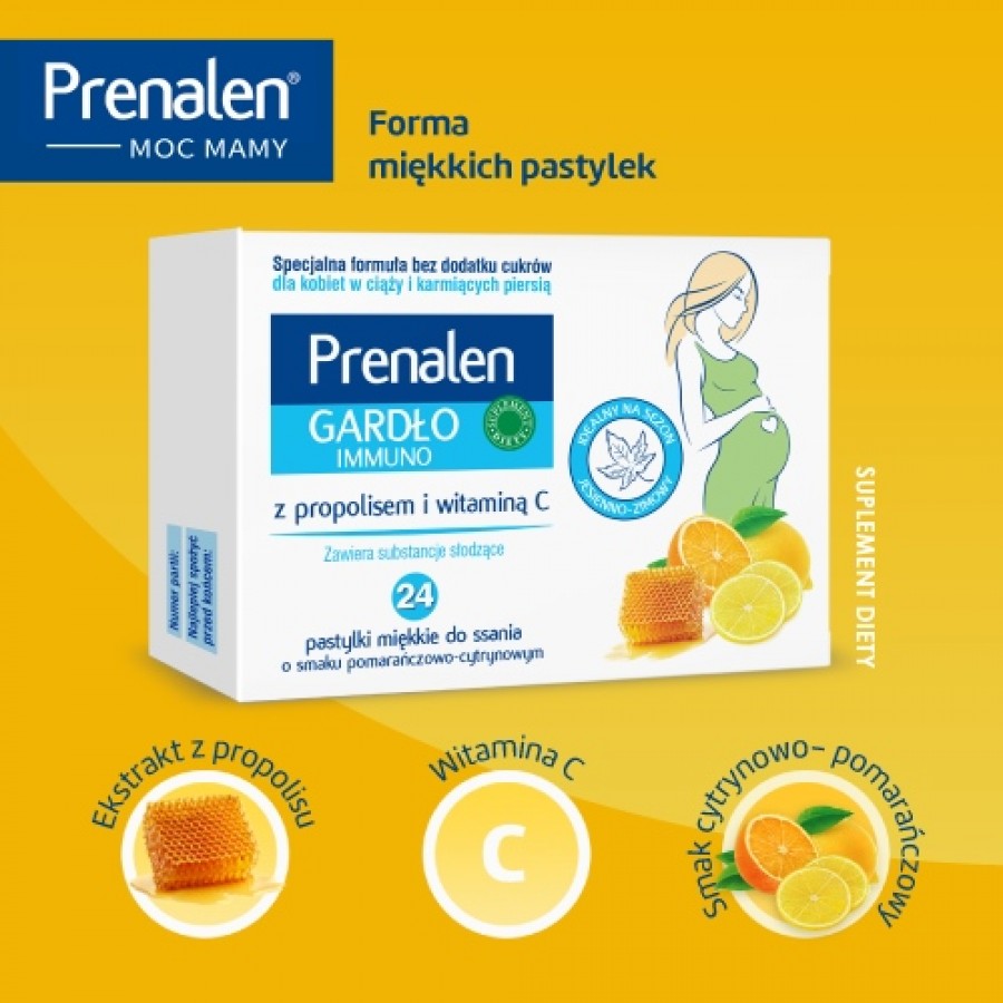 Zdjęcie produktu - 2 Prenalen Gardło Immuno pastylki do ssania, 24 szt.