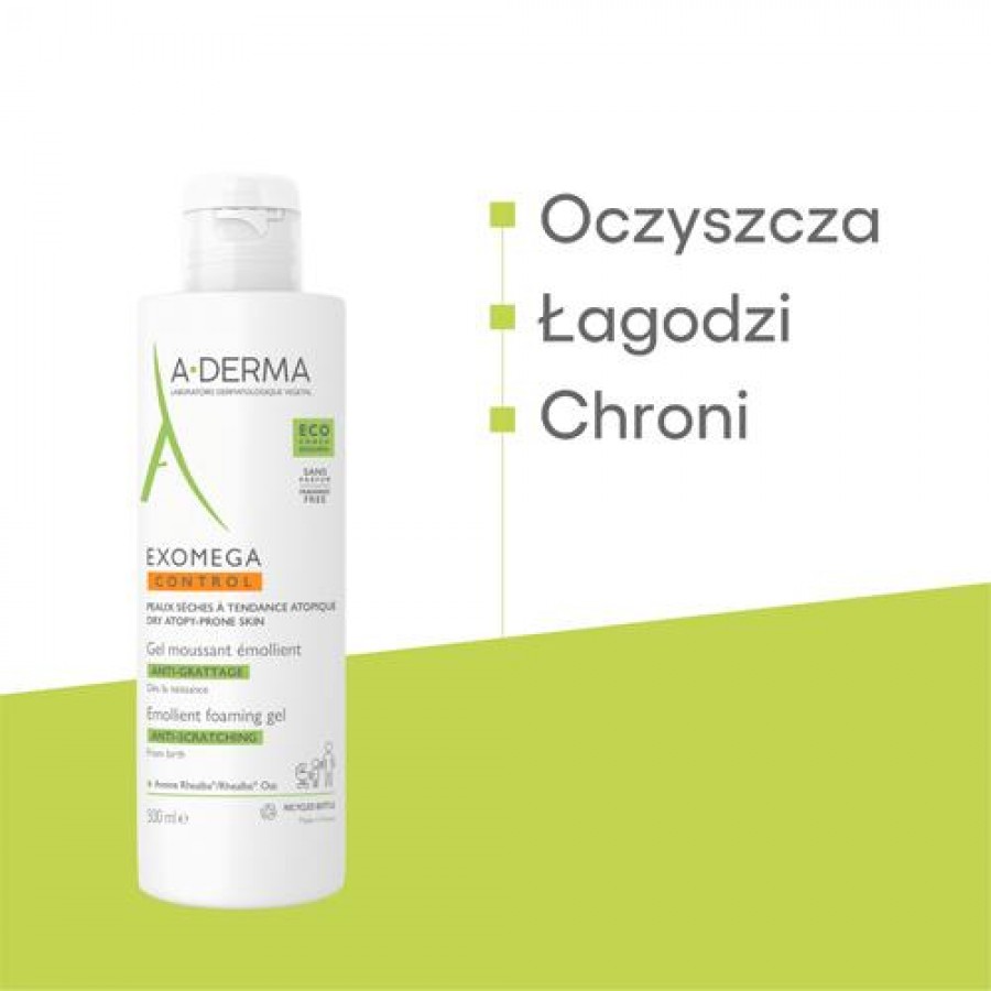 Miniaturka artykułu - #1 A-DERMA EXOMEGA CONTROL Pieniący żel przeciw drapaniu, 500ml 