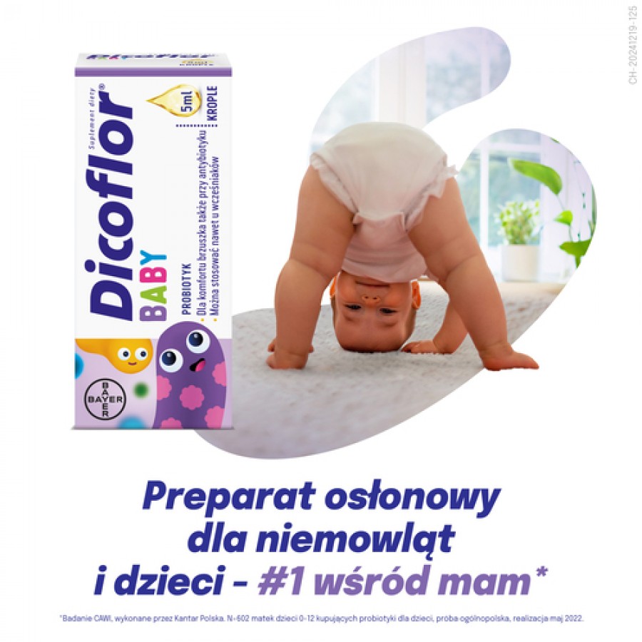 Miniaturka artykułu - #1 Dicoflor Baby krople, 5 ml - probiotyk dla niemowląt i dzieci