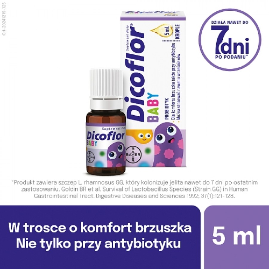 Miniaturka artykułu - #0 Dicoflor Baby krople, 5 ml - probiotyk dla niemowląt i dzieci