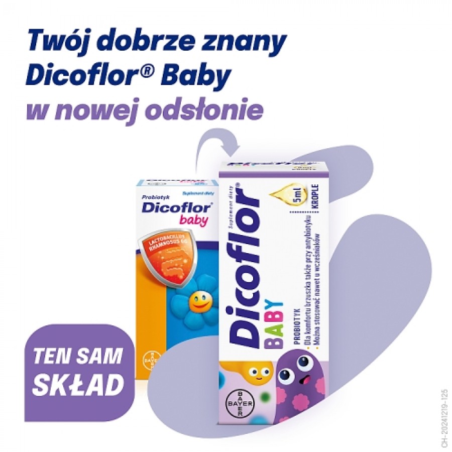 Miniaturka artykułu - #1 Dicoflor Baby krople, 5 ml - probiotyk dla niemowląt i dzieci