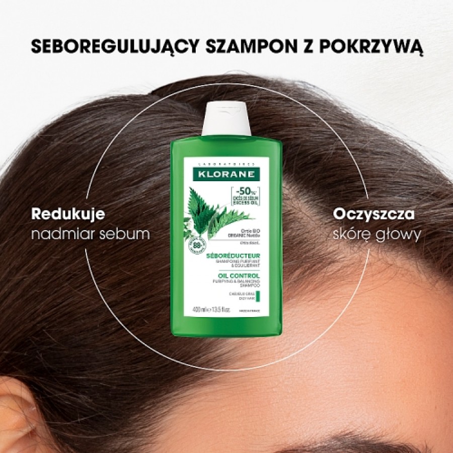 Miniaturka artykułu - #0 KLORANE seboregulujący z pokrzywą, 400ml