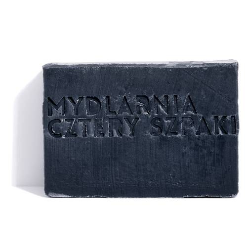 Miniaturka artykułu - #0 CZTERY SZPAKI (4szpaki) Mydło Węglowe z aktywnym węglem do cery trądzikowej, 110g