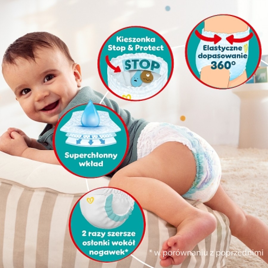 Miniaturka artykułu - #1 Pampers Pants Active Baby 3 Pieluchomajtki 6-11 kg, 62 szt.