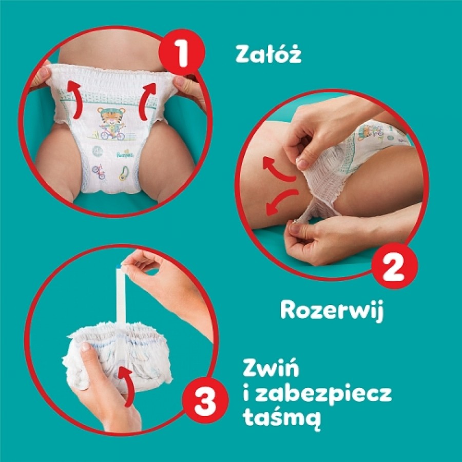 Zdjęcie produktu - 3 Pampers Pants Active Baby 3 Pieluchomajtki 6-11 kg, 62 szt.
