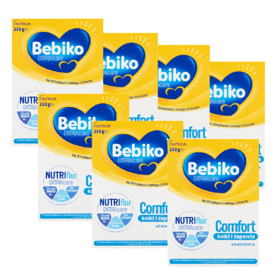 Miniaturka artykułu - #0 Zestaw 7x Bebiko Extra Care Comfort 1 Mleko specjalistyczne przeciw kolkom i zaparciom od urodzenia, 350g
