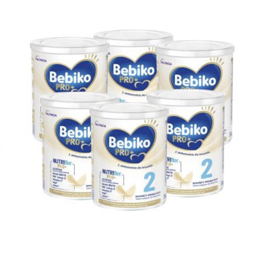 Miniaturka artykułu - #0 Zestaw Bebiko Pro+ 2 Mleko następne dla niemowląt powyżej 6 miesiąca życia, 6 x 700 g