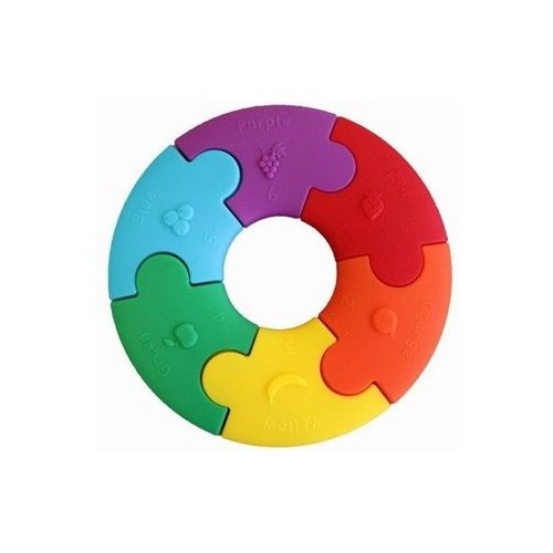 Miniaturka artykułu - #0 Jellystone Designs Pierwsze puzzle sensoryczne tęczowe k&oacute;łko, 1opak.