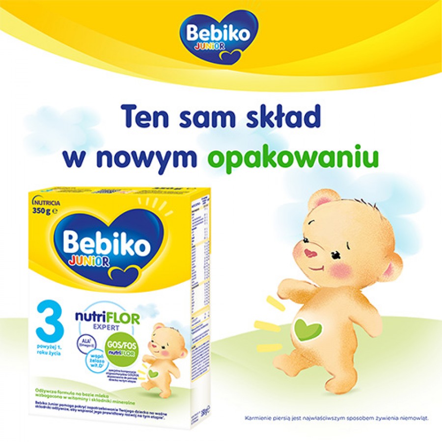 Miniaturka artykułu - #0 Bebiko Junior 3 Mleko modyfikowane dla dzieci powyżej 1. roku życia, 350g