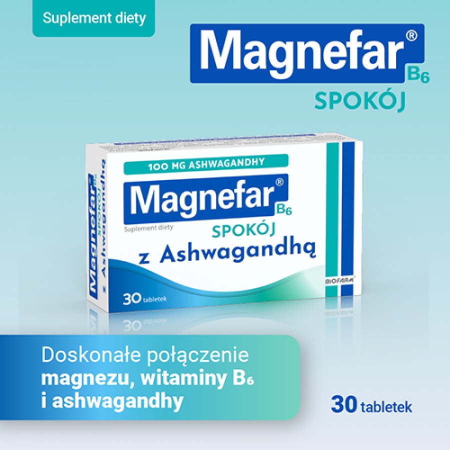 Zdjęcie produktu - 0 MAGNEFAR B6 Spok&oacute;j, 30 tabletek powlekanych