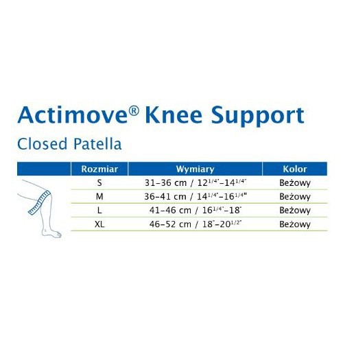 Miniaturka artykułu - #0 Actimove Everyday Supports Opaska stabilizująca staw kolanowy z zabudowaną rzepką i 2 fiszbinami, rozm. L