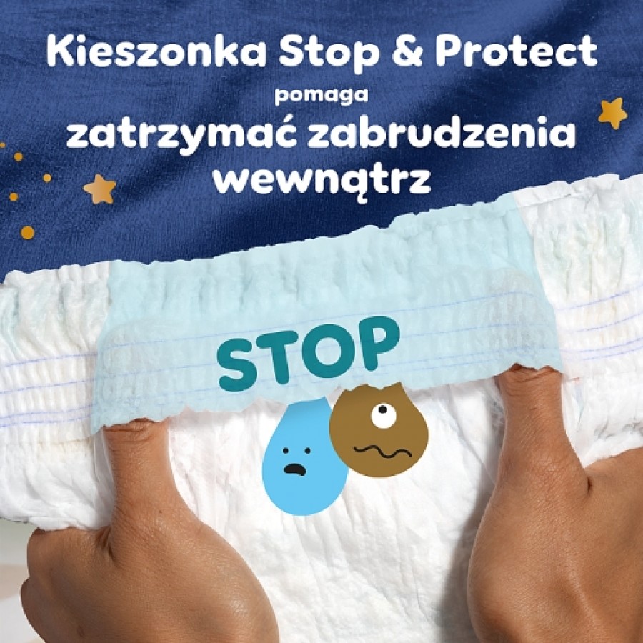 Zdjęcie produktu - 4 Pampers Night Pants Pieluchomajtki na noc dla dzieci 6 13-19kg, 19 szt.