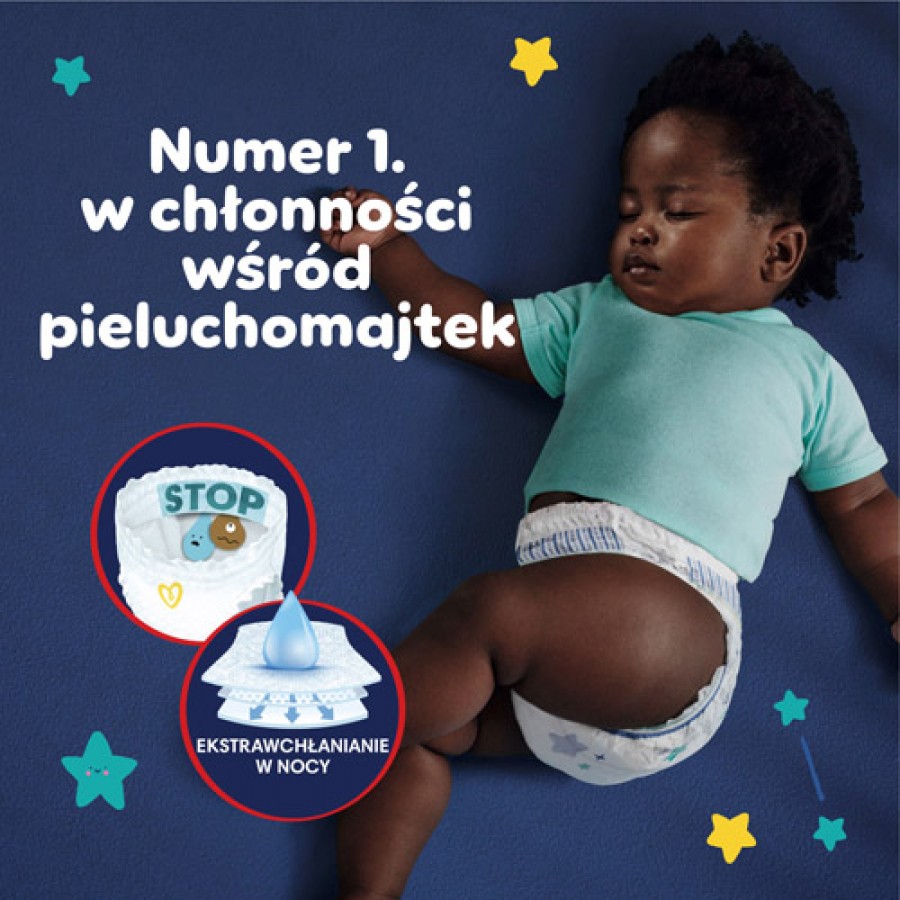 Zdjęcie produktu - 4 Pampers Night Pants 5 - Pieluchomajtki na noc 12-17 kg, 22 szt.