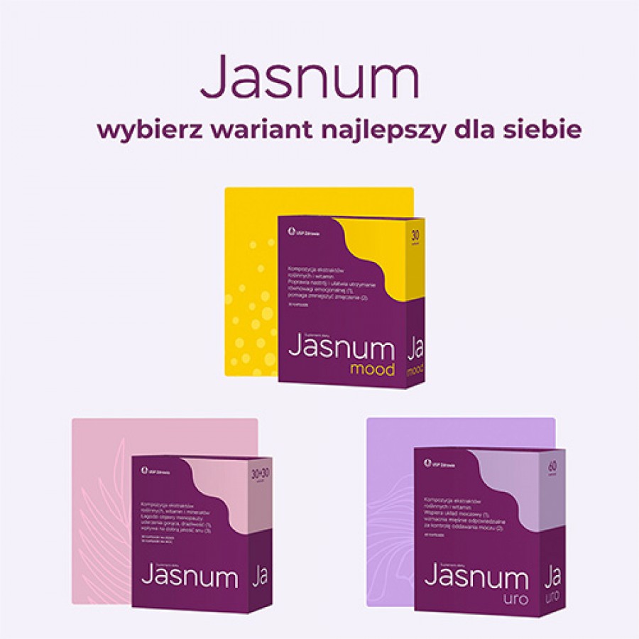 Zdjęcie produktu - 4 Jasnum, 30 kaps. na dzień + 30 kaps. na noc - suplement diety dla kobiet w okresie menopauzy