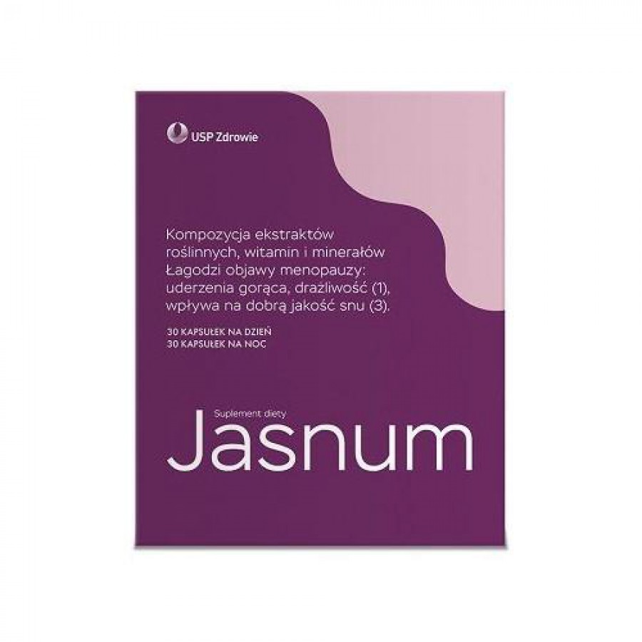 Zdjęcie produktu - 5 Jasnum, 30 kaps. na dzień + 30 kaps. na noc - suplement diety dla kobiet w okresie menopauzy