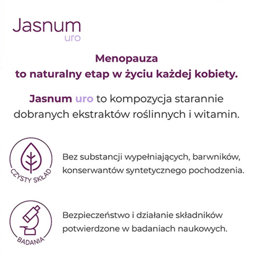 Miniaturka artykułu - #0 Jasnum Uro, 60 kaps. - suplement diety z witaminą D i C dla kobiet