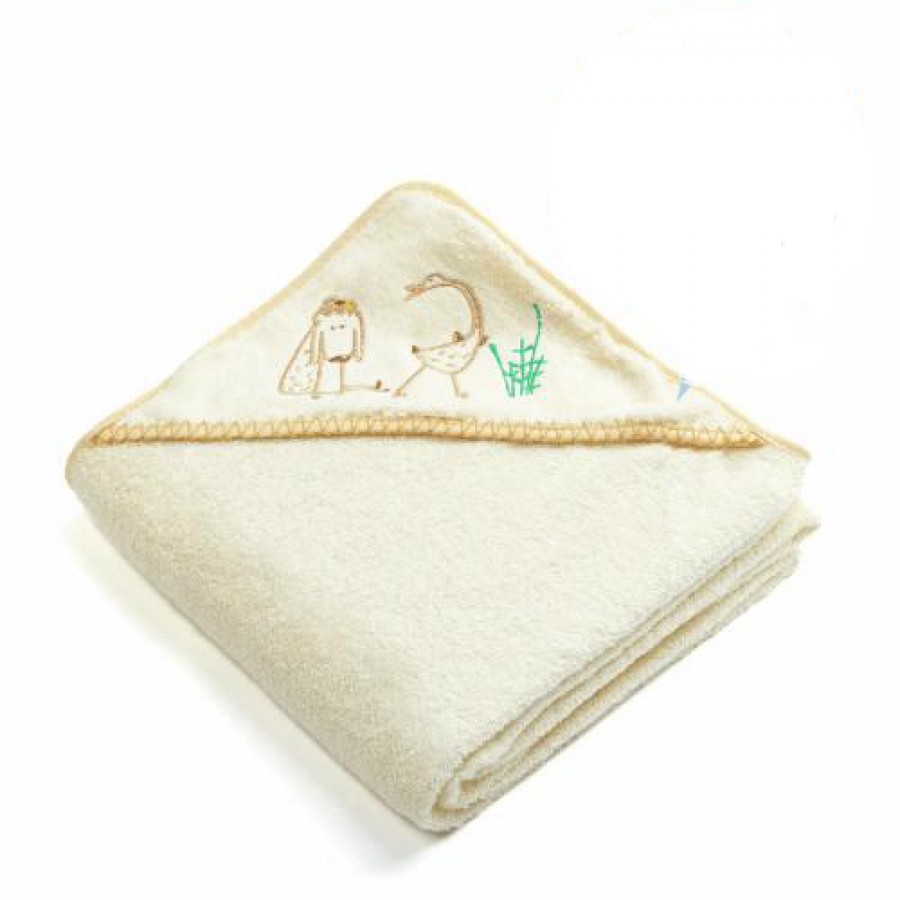 Miniaturka artykułu - #0 Libra- Babies Okrycie kąpielowe z kapturkiem 95cmx95cm Ecru