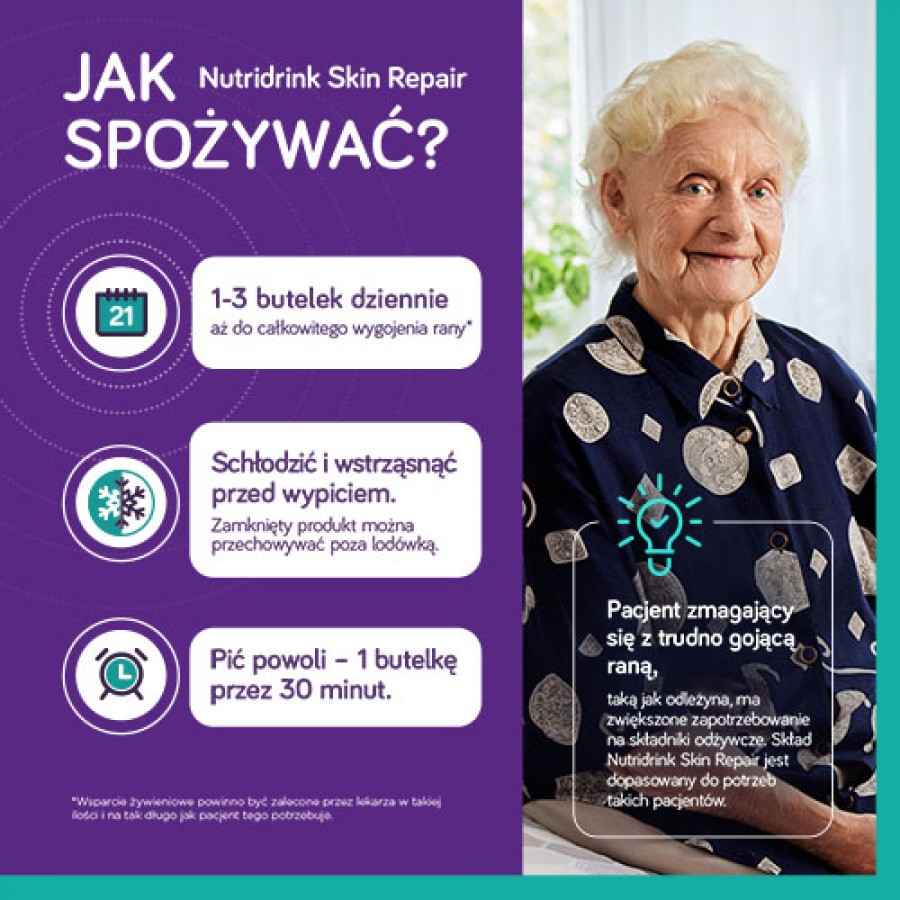 Zdjęcie produktu - 4 Zestaw 4x Nutridrink Skin Repair czekolada, 4x200ml (dawniej Cubitan)