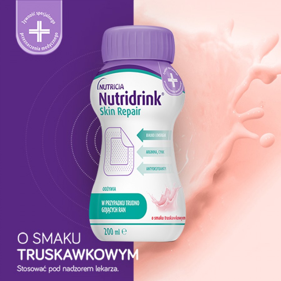 Miniaturka artykułu - #0 Zestaw 6x Nutridrink Skin Repair truskawka, 4x200ml (dawniej Cubitan)
