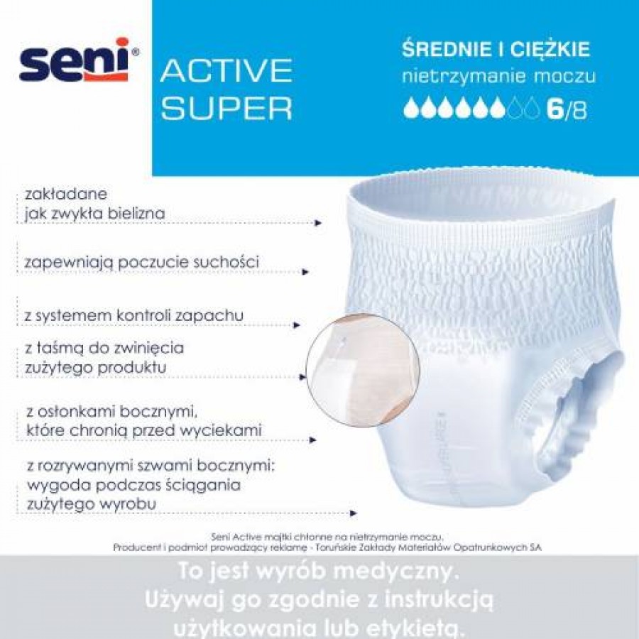 Zdjęcie produktu - 2 Seni Active Super Elastyczne majtki chłonne r. M, 10 szt.