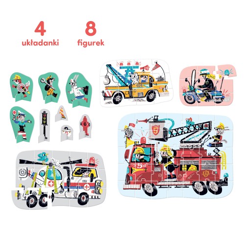 Miniaturka artykułu - #0 CzuCzu Puzzle progresywne Pojazdy w akcji dla dzieci 3+