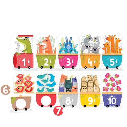Miniaturka artykułu - #0 CzuCzu Puzzle z dziurką Pociąg do liczenia dla dzieci 3+
