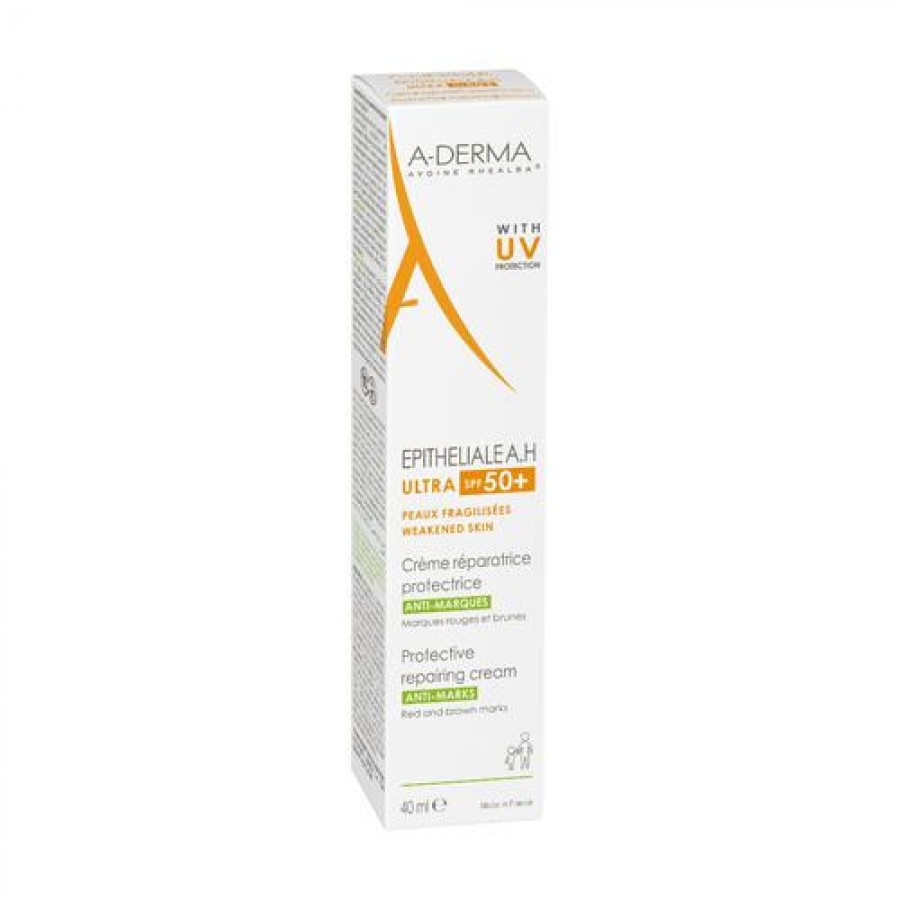 Zdjęcie produktu - 0 A-DERMA EPITHELIALE A.H Ultra SPF50+ Ochrony krem regenerujący, 40ml