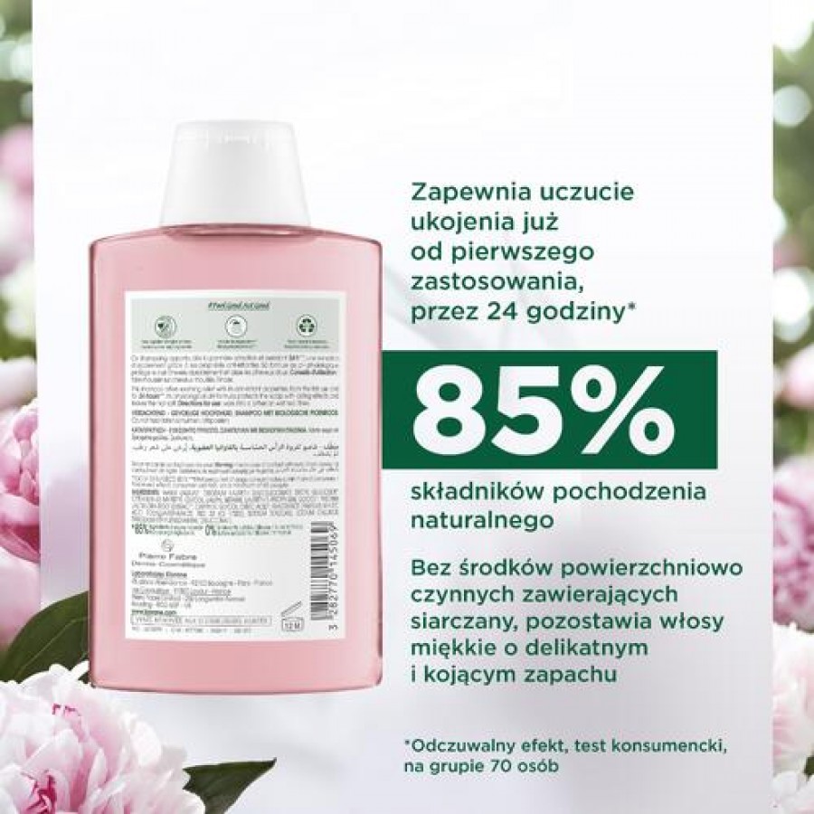 Miniaturka artykułu - #1 KLORANE Szampon Piwonia, 400ml