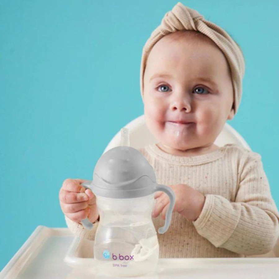 Miniaturka artykułu - #1 B.BOX Bidon ze słomką szary, 240ml