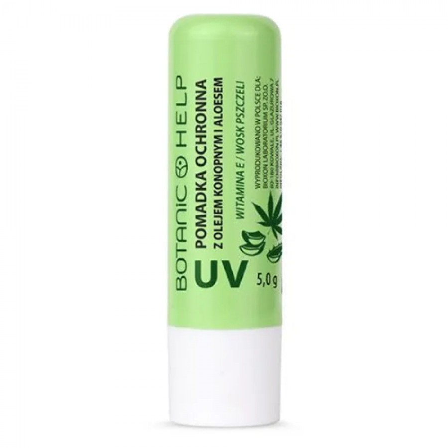 Miniaturka artykułu - #0 BotanicHelp Pomadka ochronna z olejem konopnym, filtrem UV, 5g
