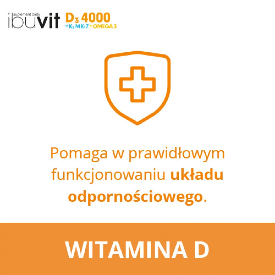 Miniaturka artykułu - #1 Ibuvit D3 4000 + K2 MK-7 0mega 3, 30kaps.