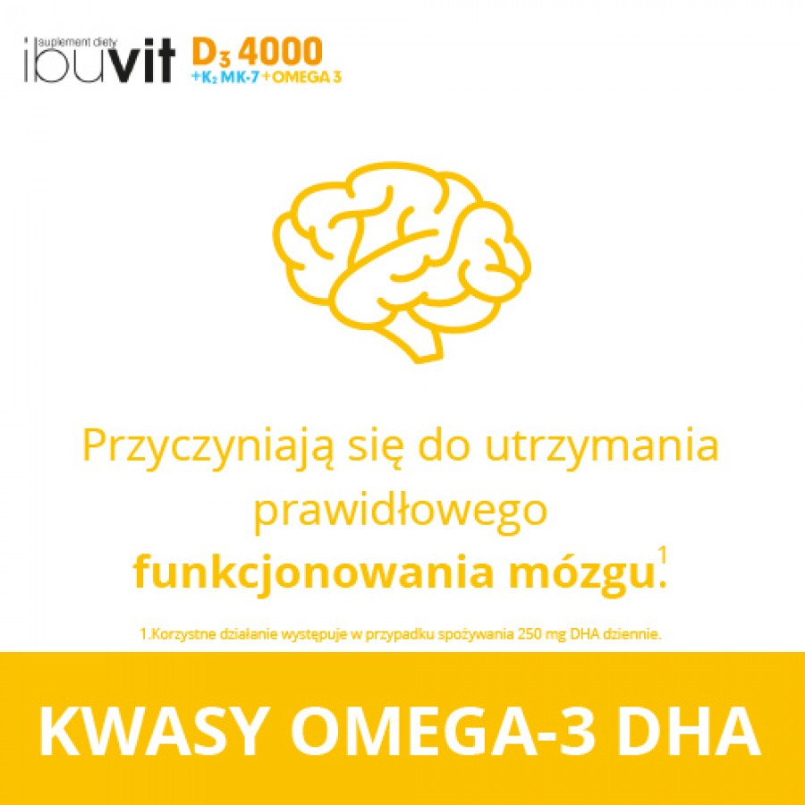 Zdjęcie produktu - 3 Ibuvit D3 4000 + K2 MK-7 0mega 3, 30kaps.