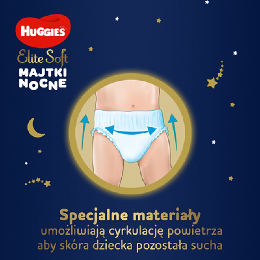 Zdjęcie produktu - 4 HUGGIES Elite Soft Night Pants 4 Majtki nocne 9-14kg, 19 sztuk