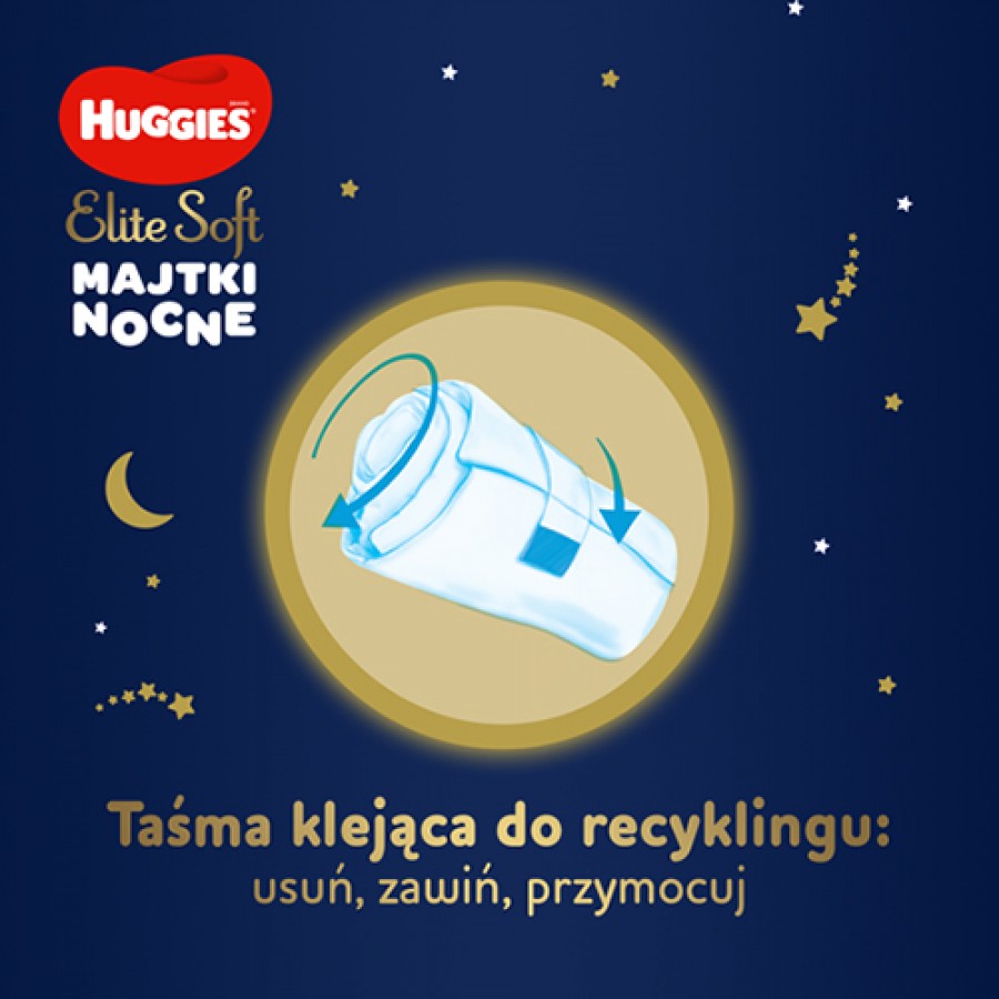 Zdjęcie produktu - 7 HUGGIES Elite Soft Night Pants 4 Majtki nocne 9-14kg, 19 sztuk