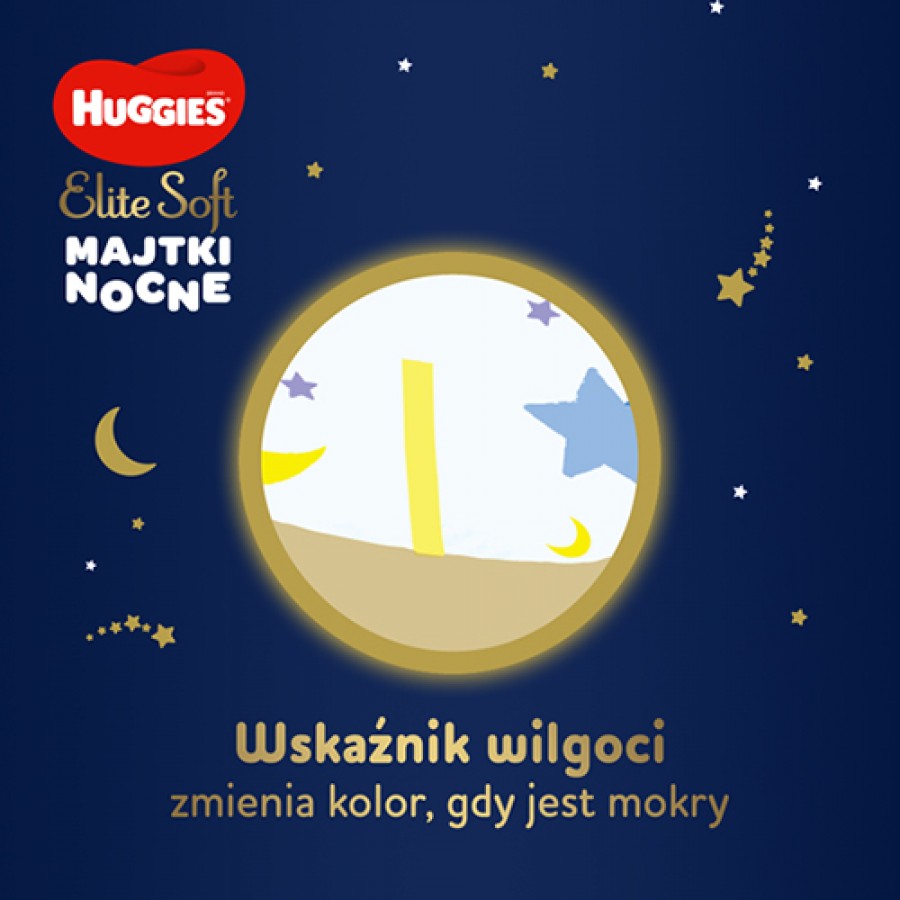 Zdjęcie produktu - 6 HUGGIES Elite Soft Night Pants 6 Majtki nocne 15-25kg, 16 sztuk