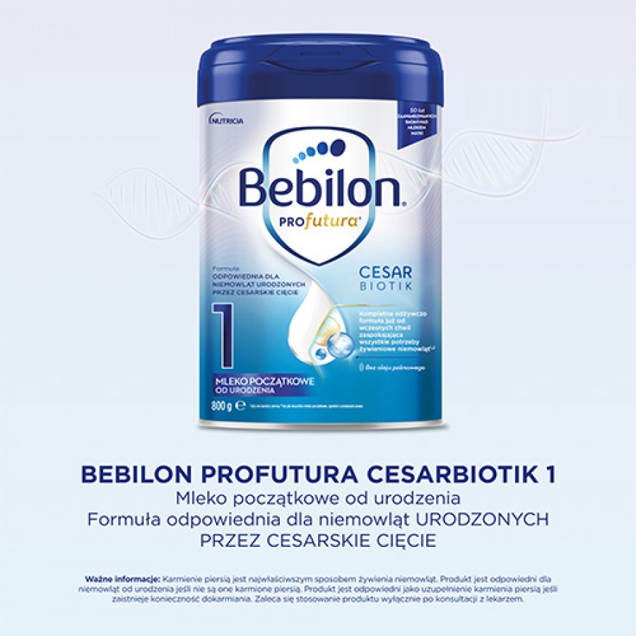 Miniaturka artykułu - #0 Bebilon Profutura CesarBiotik 1 Mleko początkowe dla niemowląt od urodzenia, 800 g